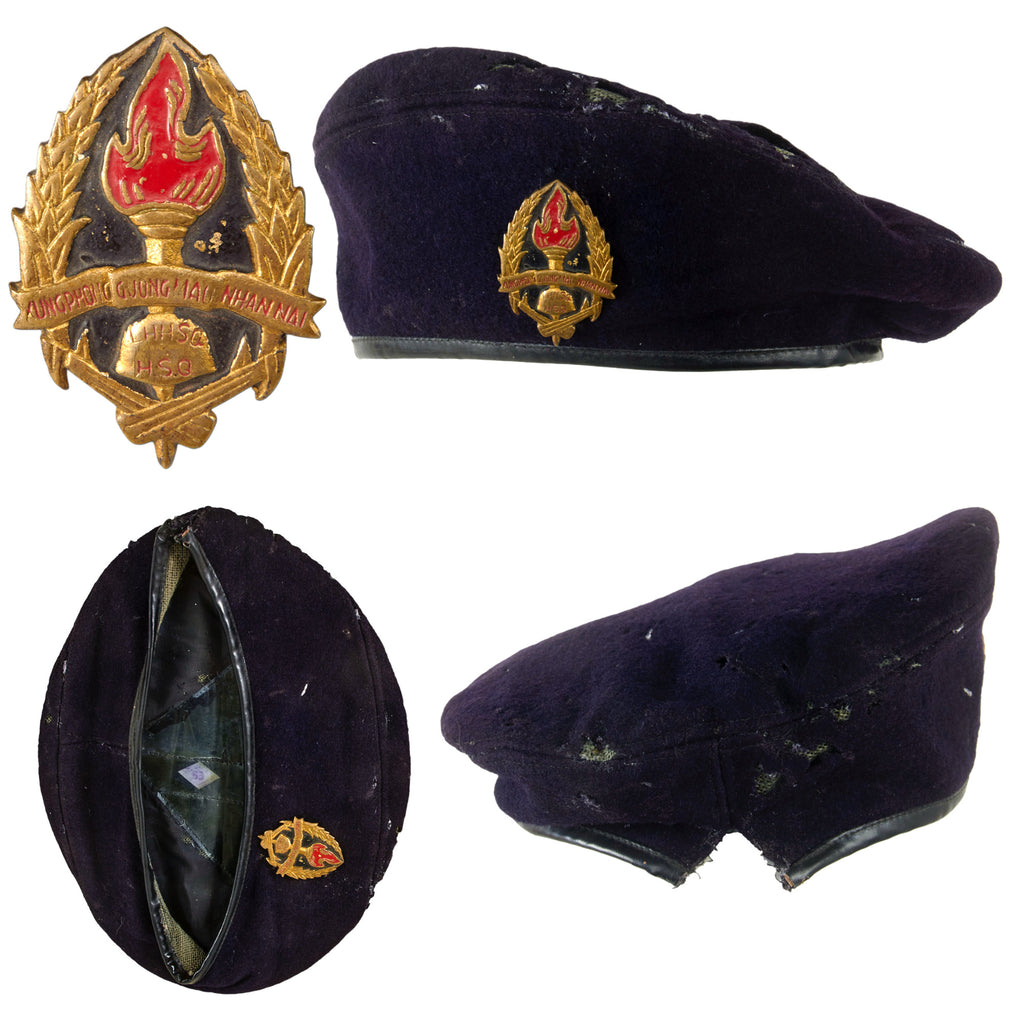 Original South Vietnamese Vietnam War ARVN Xung Phong Guong Mau Nhan Nai LHHSQ H.S.Q. Intelligence Beret