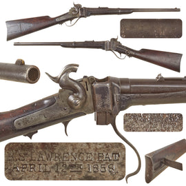 Original U.S. Civil War Sharps New Model 1863 Vertical Breech Saddle-Ring Carbine - Serial 81292 - Unconverted