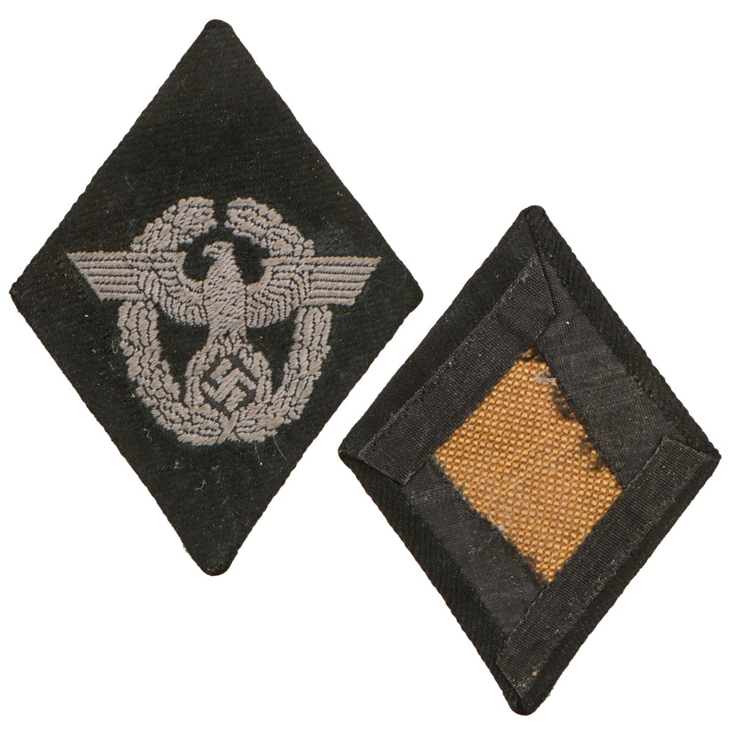Original German WWII Waffen-SS Former Ordnungspolizei Member Sleeve Diamond - Police Eagle Ärmelraute Original Items