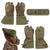 Original German WWII Matched Pair of Luftwaffe LBA Marked Canvas & Leather Flight Gloves - Dated 1940