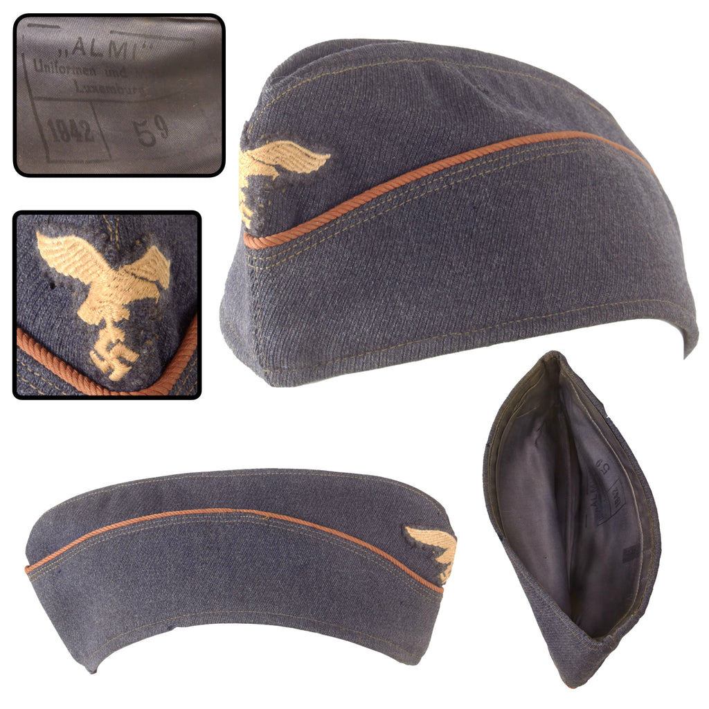 Original German WWII Luftwaffe 1942 Dated Air Signals Wehrmacht Helferin Female Auxiliary M38 Overseas Cap by ALMI, Size 59cm
