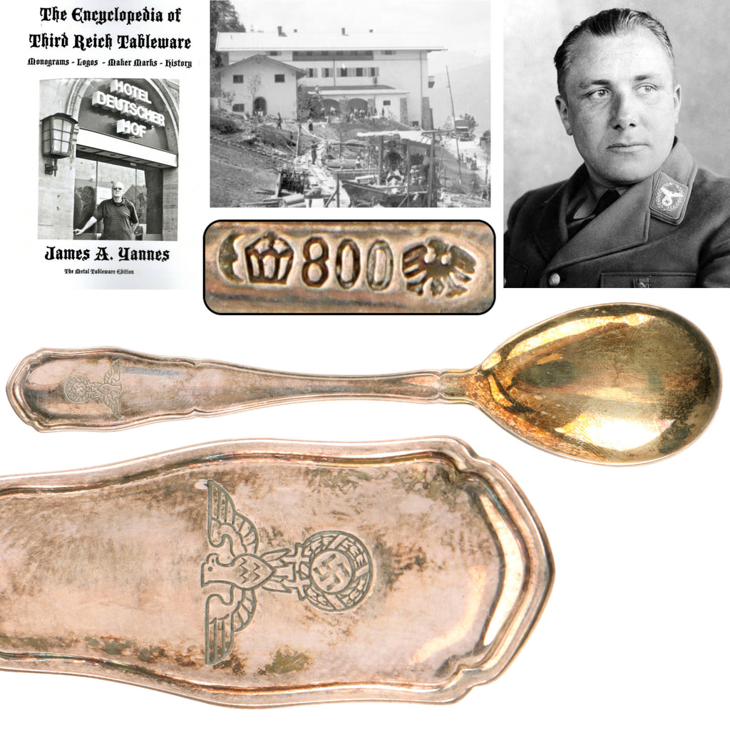 Original German WWII 800 Silver Berghof “House Service” Small Coffee / Dessert Spoon by Bruckmann & Söhne
