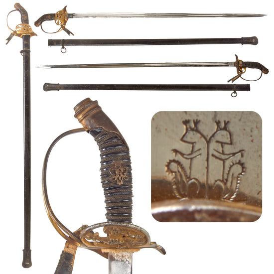 Original Imperial German WWI Model 1889 Prussian Infantry Officer Sword with Scabbard by Carl Eickhorn Original Items