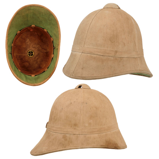 Original U.S. Spanish-American War Era Army Model 1889 Summer Tropical Sun Helmet by Wm. H. Horstmann for Ridabock & Co. - Size 7 ⅜ Original Items