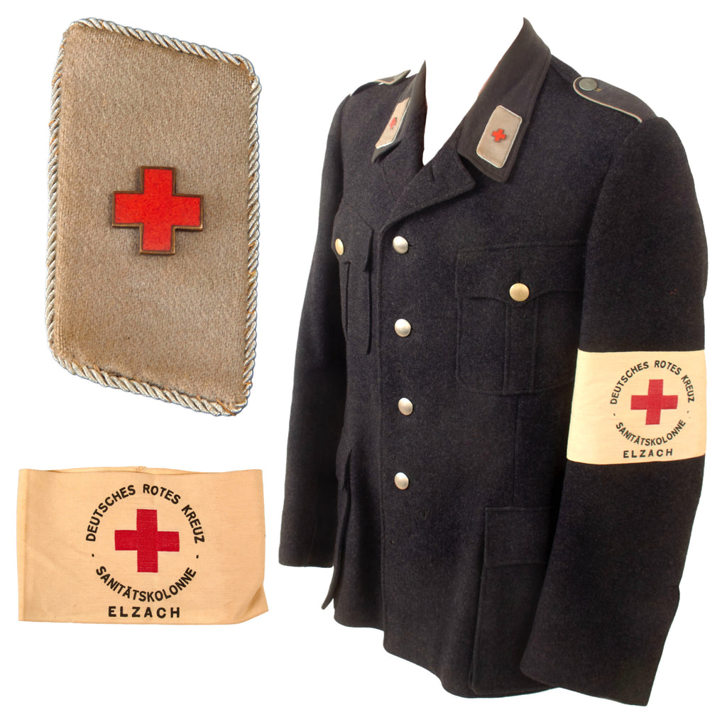 Original German WWII Red Cross Deutsches Rotes Kreuz Helfer EM/NCO Tunic with Elzach Medical Corps Armband