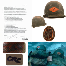 Original U.S. M1 Helmet Used in Saving Private Ryan – 2nd Ranger Battalion – With Copy of Notarized Letter of Authenticity