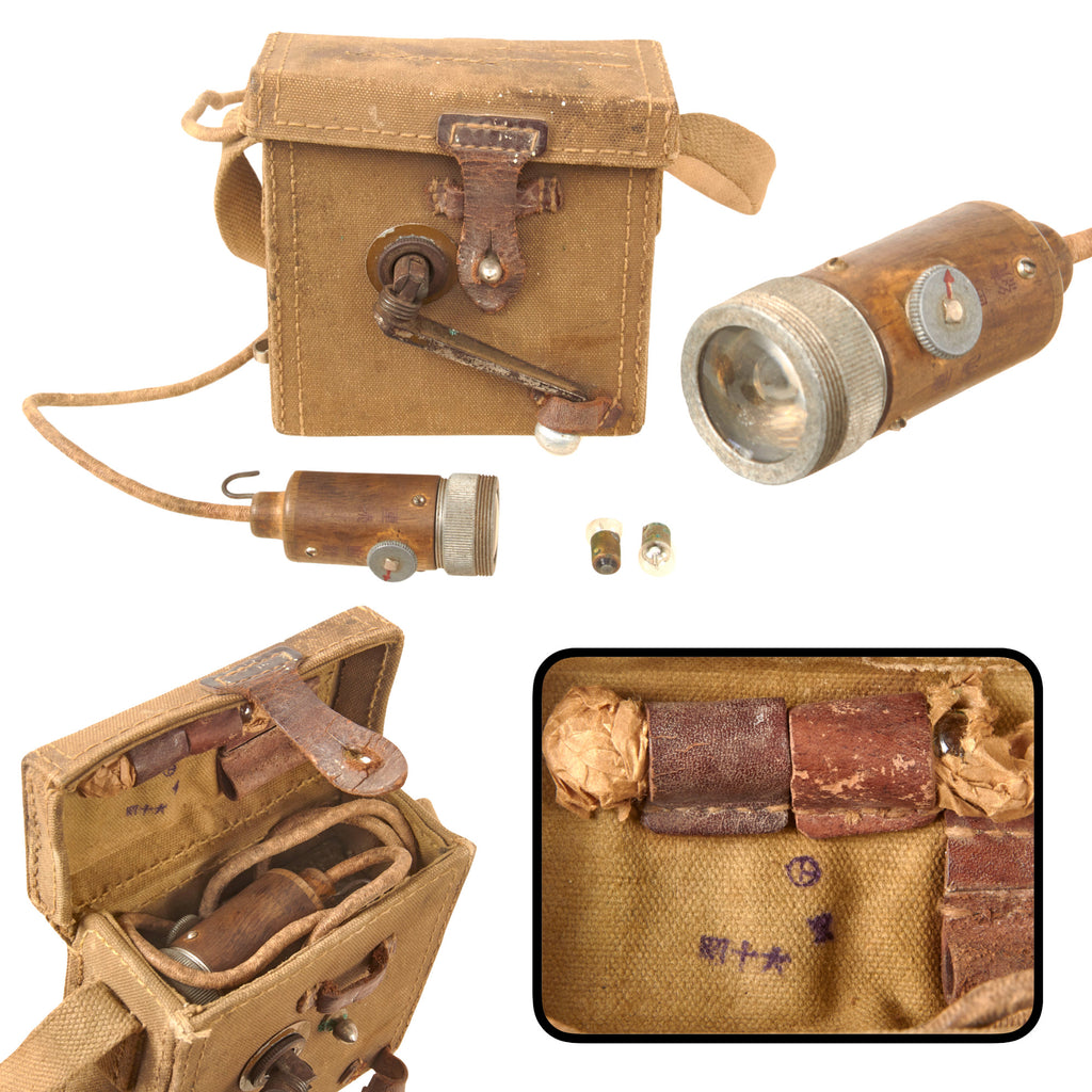 Original Imperial Japanese WWII 1941-Dated Hand Crank Signal Flash Light - Fully Functional