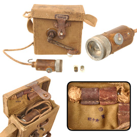 Original Imperial Japanese WWII 1941-Dated Hand Crank Signal Flash Light - Fully Functional