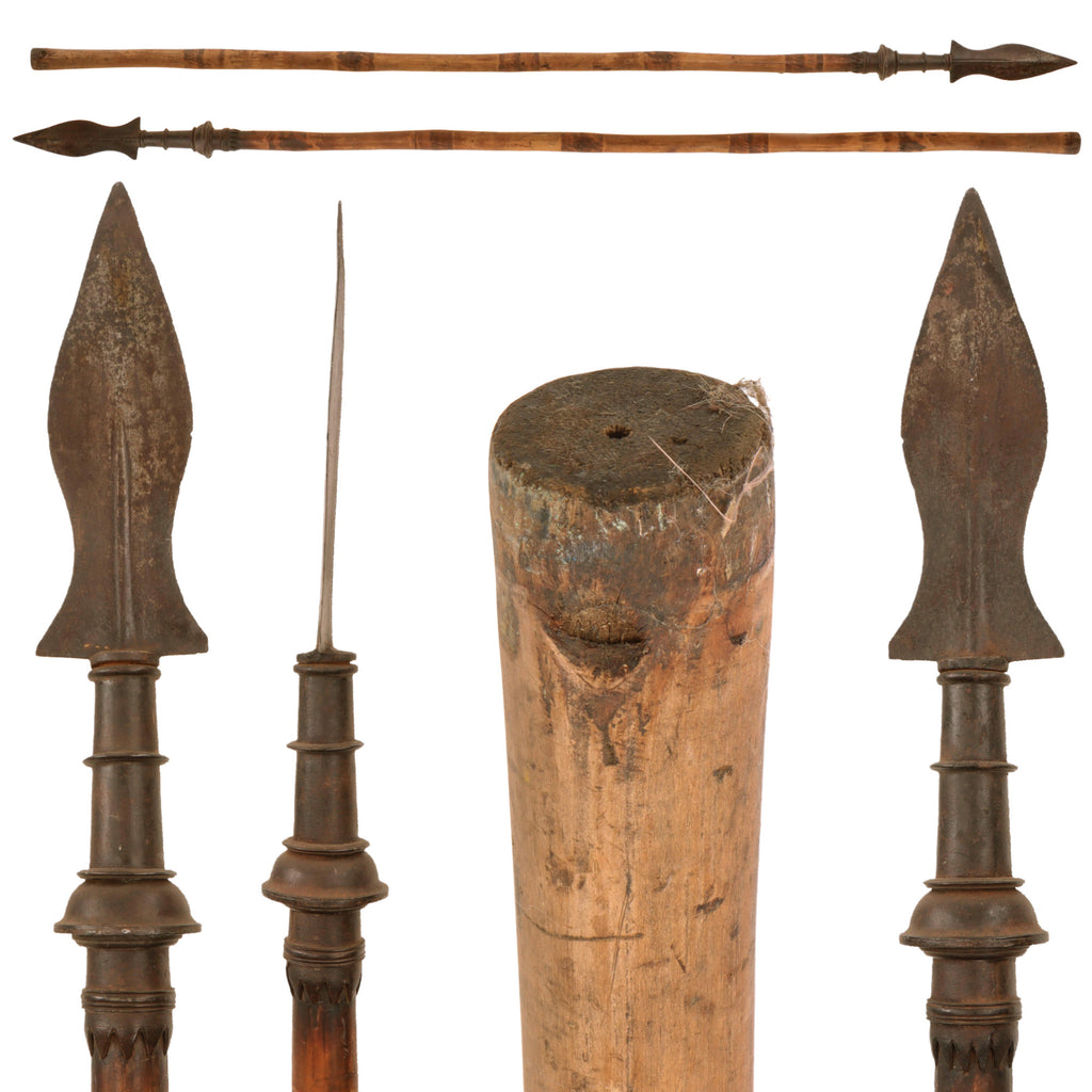 Original Indian 19th Century Spear with Wooden Shaft & Leaf Shaped Blade - 61¾” Original Items