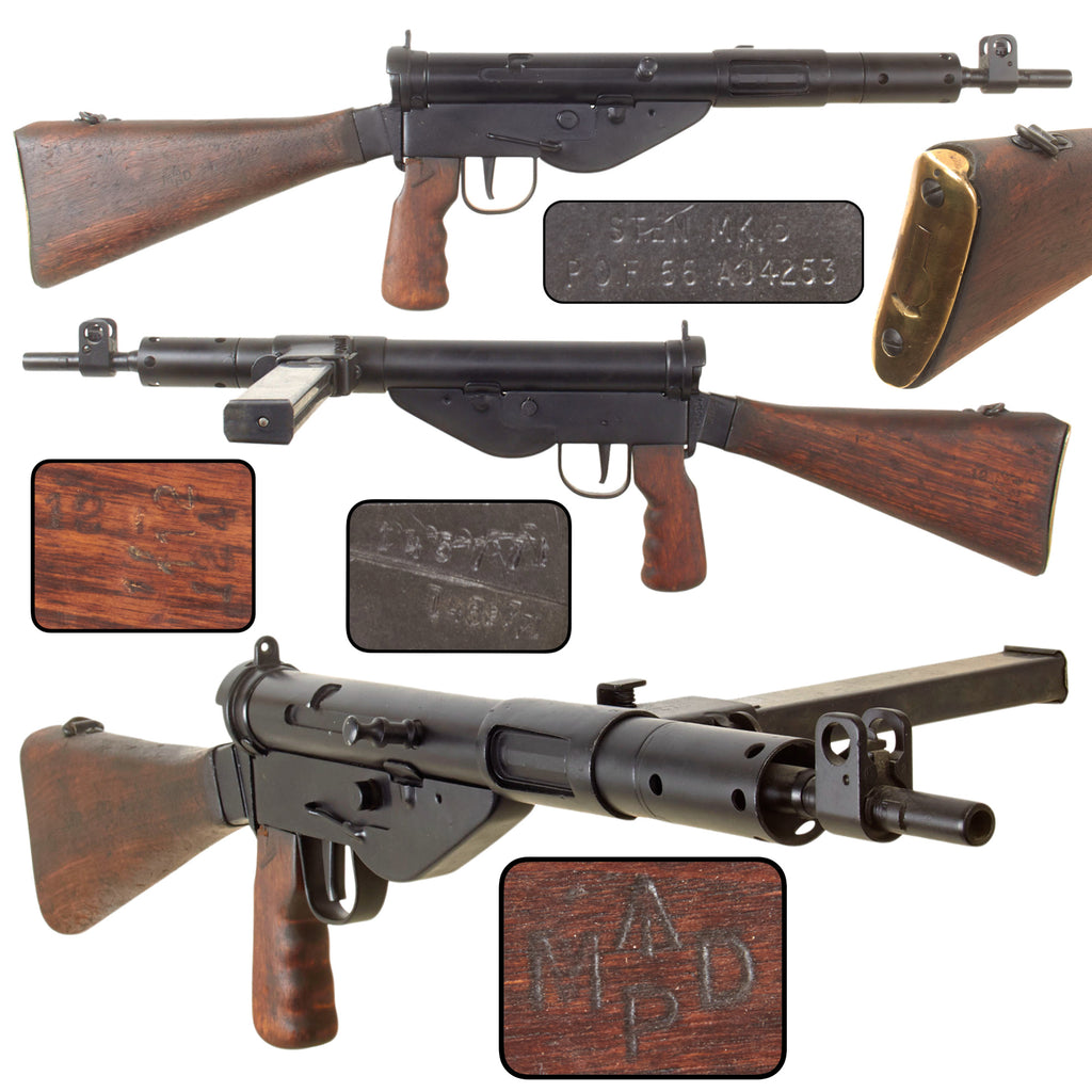 Original British WWII Type Sten Mk V Inert Display Submachine Gun with Magazine, Postwar Pakistani Service Markings, Serial No. AO4253 Original Items