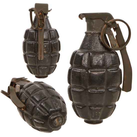 Original U.S. WWI Extremely Rare Inert Mk. I Defensive Grenade with Original Fuse and Lever