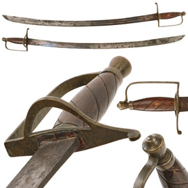 Original U.S. Revolutionary War American Horseman Saber with Triple-Fullered Fire-Blued Blade - Circa 1775-1780 - Outstanding