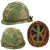 Original U.S. Vietnam War M1 Helmet with Mitchell Pattern Camouflage Cover, Liner and Helmet Band - Complete