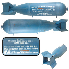 Original U.S Vietnam War Era Inert Navy Practice Bomb Mk 15 Mod 4 with Original Blue Paint - Dated October 1966