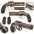 Original U.S. Allen & Thurber of Worcester 1837 Patent .31cal Percussion Pepperbox Revolver - Matching Serial 209 Original Items