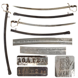 Original Imperial German Pre-WWI Feldartillerie-Regiment „von Scharnhorst“ (1. Hannoversches) Nr. 10 Triple-Etched NCO Dove's Head Sword by W.K. & C. with Matching Unit-Marked Scabbard