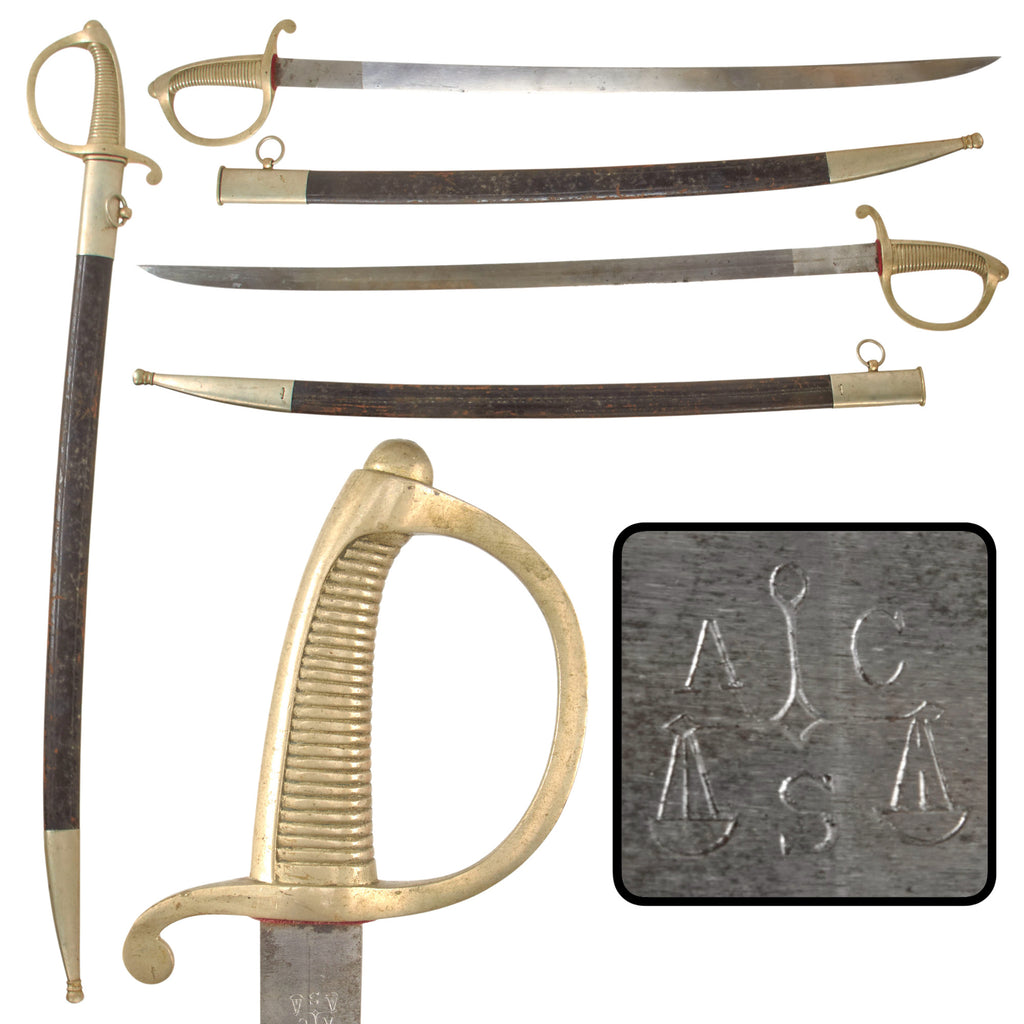 Original French 2nd Empire German-Made Nickeled Briquet Saber & Scabbard by Alexander Coppel of Solingen