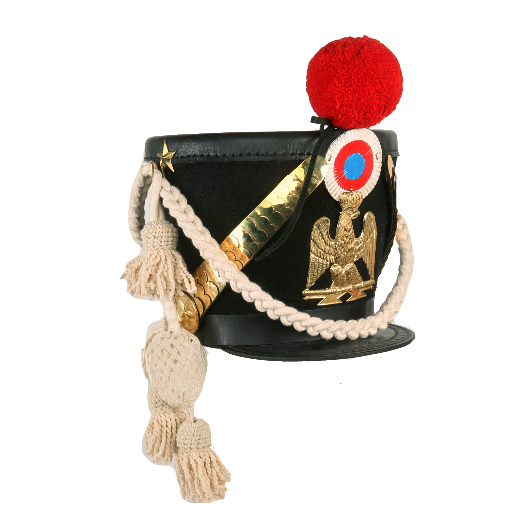 Dgh Napoléon Napoléonienne Blanc Shako Chapeau + Bleu & Vert Plume 1806 Dgh Napoléon Napoléonienne Blanc Shako Chapeau + Bleu & Vert Plume 1806