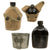 Original U.S. WWII Rare M1942 Black Porcelain Enamel Canteen in 4th Pattern USMC Carrier with 1942-Dated Cup