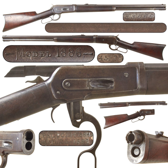 Original U.S. Winchester Model 1886 .45-70 Gov't. Big Game Takedown Rifle with 26" Octagonal Barrel and Figured Stocks, Made in 1894, Serial No. 88666
