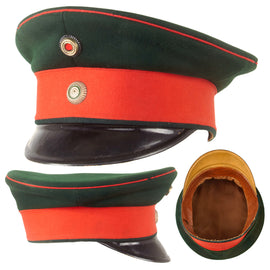 Original Imperial German WWI Royal Saxon Officer Visor Cap for Field Artillery, Foot Artillery or Pioneer Troops, Size 54