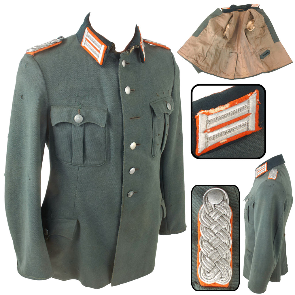 Original German WWII Heer Army Military Police Major der Feldgendarmerie Officer M36 Uniform Tunic, Removed Eagle Insignia Original Items