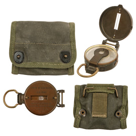 Original U.S. Post-WWII US Army M1938 Lensatic Compass By Superior Magneto Co. With Pouch - Dated September 1949
