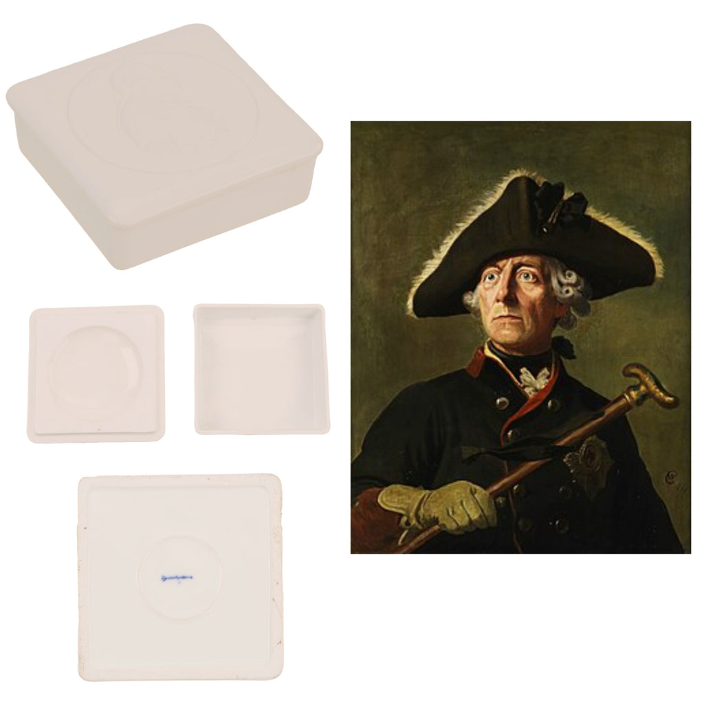 Original German Pre-WWII Era Porcelain Frederick the Great Cigarette Box Case Original Items