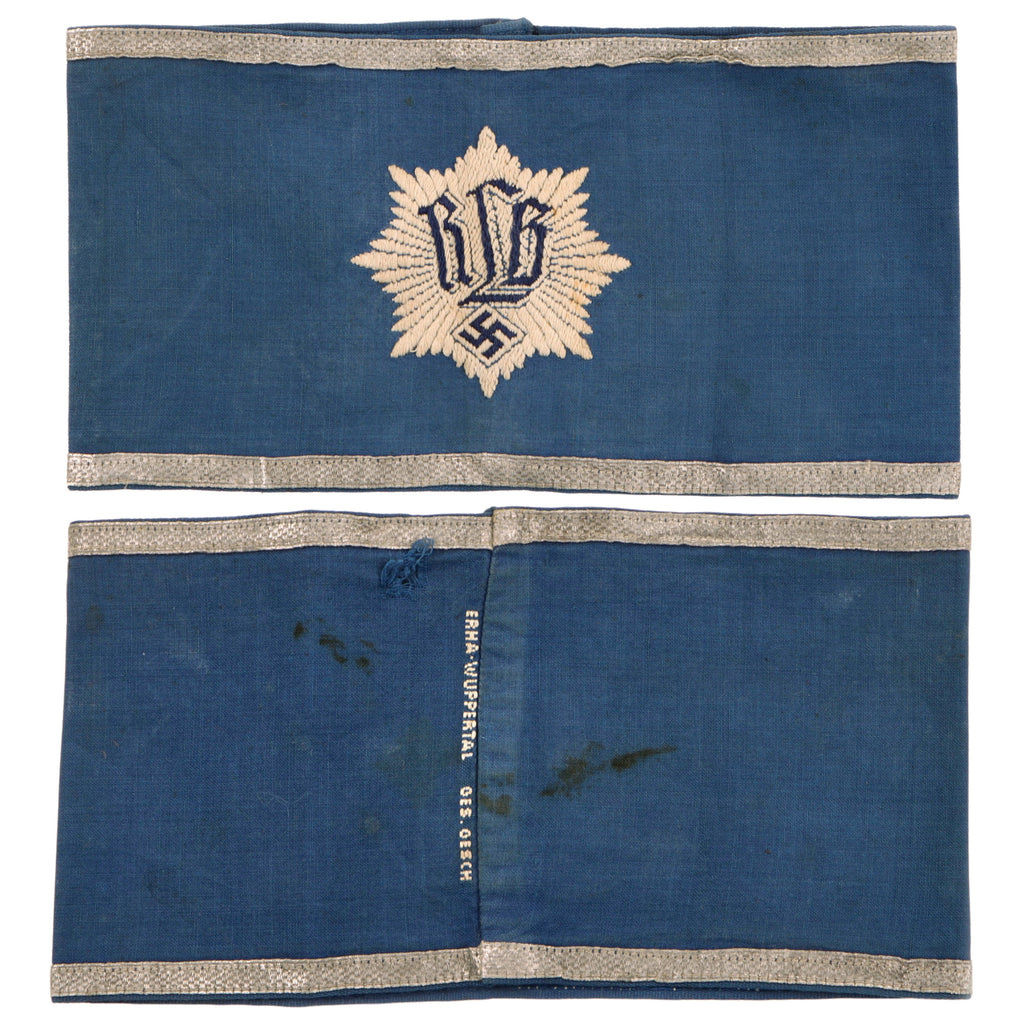 Original German WWII 1st Pattern RLB Reichsluftschutzbund Leader’s Armband by ERHA-Wuppertal