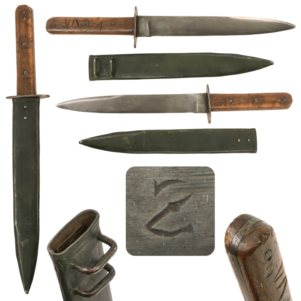 Original WWI Austro-Hungarian Fighting Knife by Zeitler with Steel Scabbard Original Items
