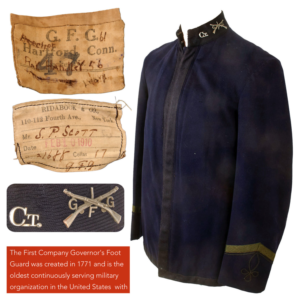 Original U.S. Pre-WWI Named Connecticut First Company Governor’s Foot Guard Officer’s M1895 Style Uniform - Oldest Continuously Serving Military Unit in U.S. History - Dated 1910 Original Items