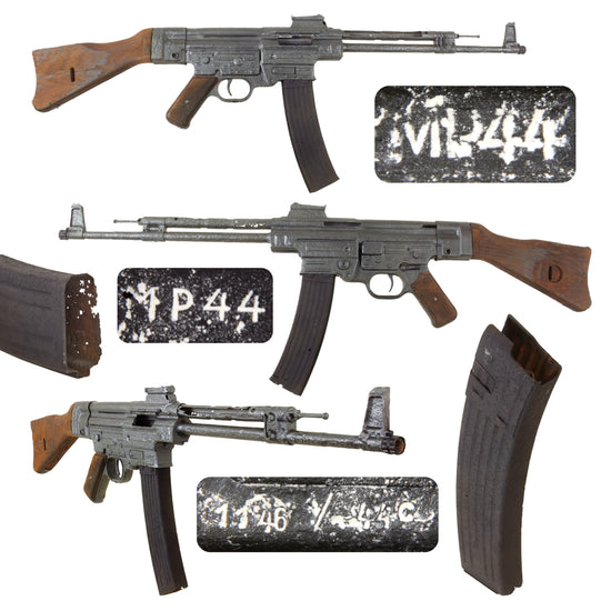 Original German WWII Battlefield "Dug Up" 1944 Dated Relic MP44 STG 44 Sturmgewehr Display Machine Gun Serial 1146 with Magazine Shell Original Items
