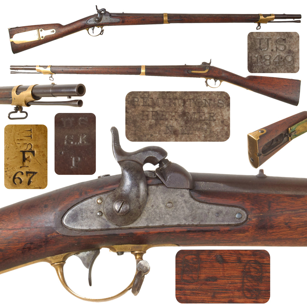 Original U.S. Civil War M1841 Mississippi Rifle in Unaltered .54cal by Remington Herkimer - dated 1849 Original Items