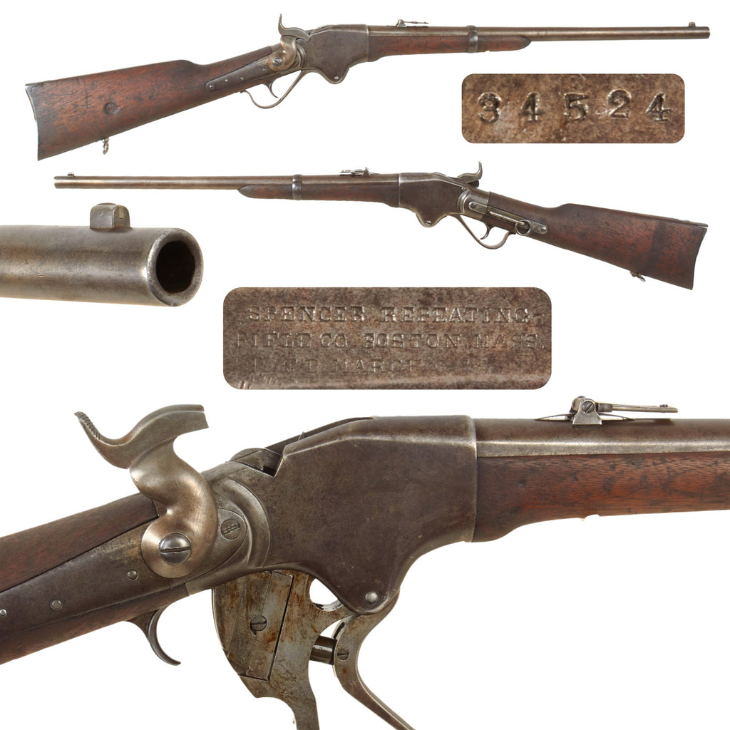 Original U.S. Civil War Model 1860 Spencer Repeating Saddle Ring Carbine Serial Number 34524 - Circa 1864 Original Items