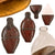 Original U.S. Revolutionary War Era Scarce Leather-Covered Glass Water Bottle Flask with Molded Leather Lid - Excellent