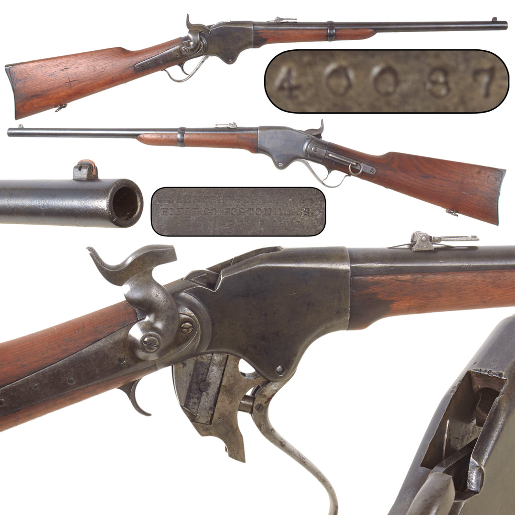 Original U.S. Civil War Model 1860 Spencer Repeating Saddle Ring Carbine with Original 7 Shot Magazine, Serial No. 40087, Circa Late 1864