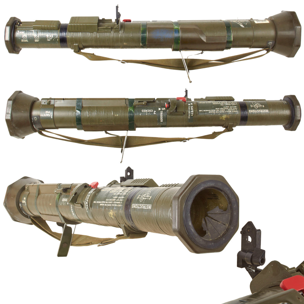Original U.S. M136 AT4 84mm Recoilless Smoothbore Anti-Tank Launcher with Sling and Pop Up Sights, Inert Original Items