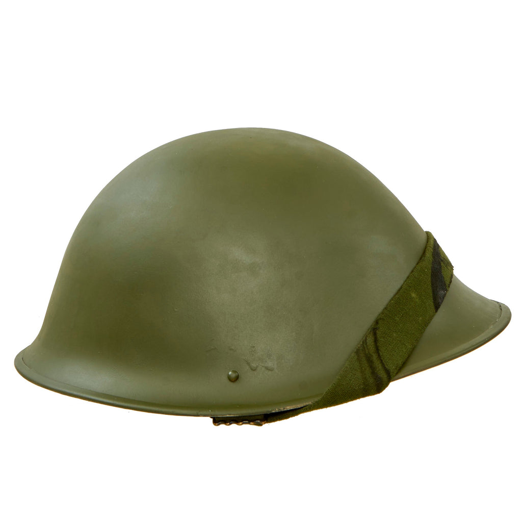 Original British P-1944 Turtle MK IV Steel Helmet with Liner & Chinstrap - Restored Original Items