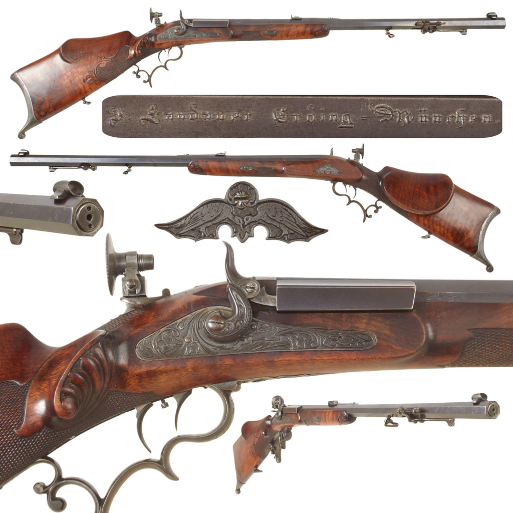 Original German Zimmerstutzen 4mm Percussion Cap Pellet Parlor Rifle by D. Landauer of Erding - München with Schützen Half Stock and Set Trigger - Circa 1895