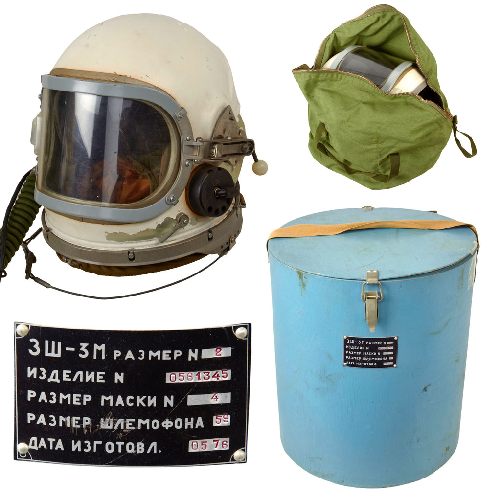 Original Cold War Soviet MIG Jet Fighter GSH-6 High Altitude Flying Helmet with Case Original Items