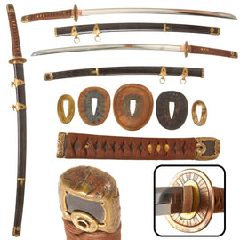 Original WWII Japanese Navy Officer P1937 Kai-Gunto Katana Sword with Sharkskin Shagreen Scabbard, Matched Number 138