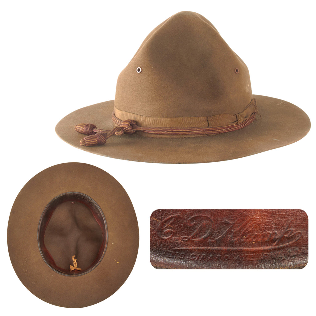 Original U.S. WWI Era M1911 Officer’s Campaign Hat with Engineers Cord by C.D. Clump of Philadelphia Original Items