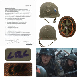 Original U.S. M1 Helmet Used in Saving Private Ryan – 29th Infantry Division – With Copy of Notarized Letter of Authenticity