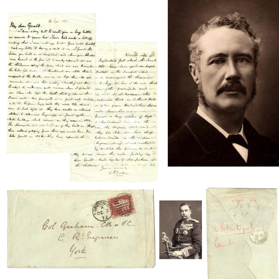Original British 1872 Charles G. Gordon “Chinese Gordon” Written & Signed Letter Describing Visit to British Graves at Crimea Battlefield to Col. Gerald Graham V.C. with Original Envelope Original Items