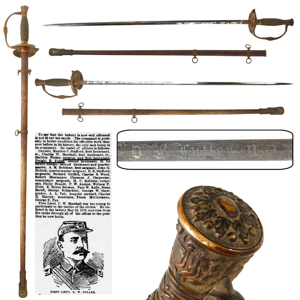 Original U.S. Indian Wars Surgeon-Named Model 1860 Army Staff and Field Officer Sword with Scabbard by Louis B. Stilz & Bro. of Philadelphia - 1st Lieutenant Dwight B. Fuller M.D.