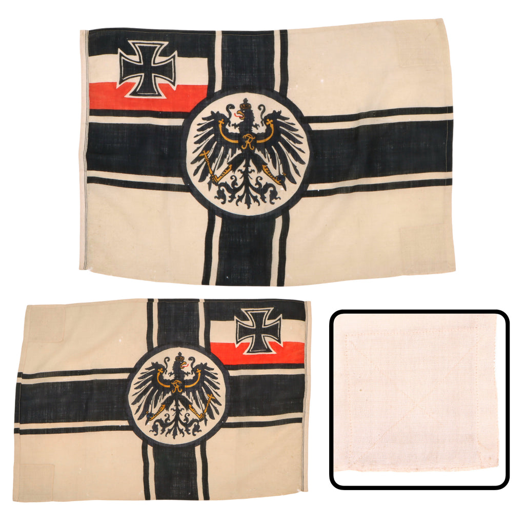 Original Imperial German WWI Small Wool Reichskriegsflagge War Ensign Flag with Corner Reinforcements - 22 x 33½”