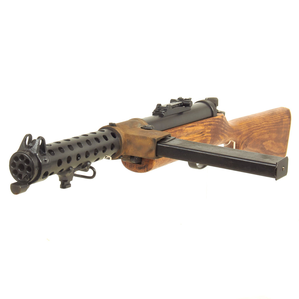 Original British WWII Lanchester MK.I* Display Submachine Gun SMG with Early Sight, Replacement Stock & Magazine Original Items