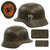 Original German WWII Extra Small Heer M35 Double Decal Helmet with 1944 Dated 53cm Liner & Broken Chinstrap - Stamped ET60 Original Items