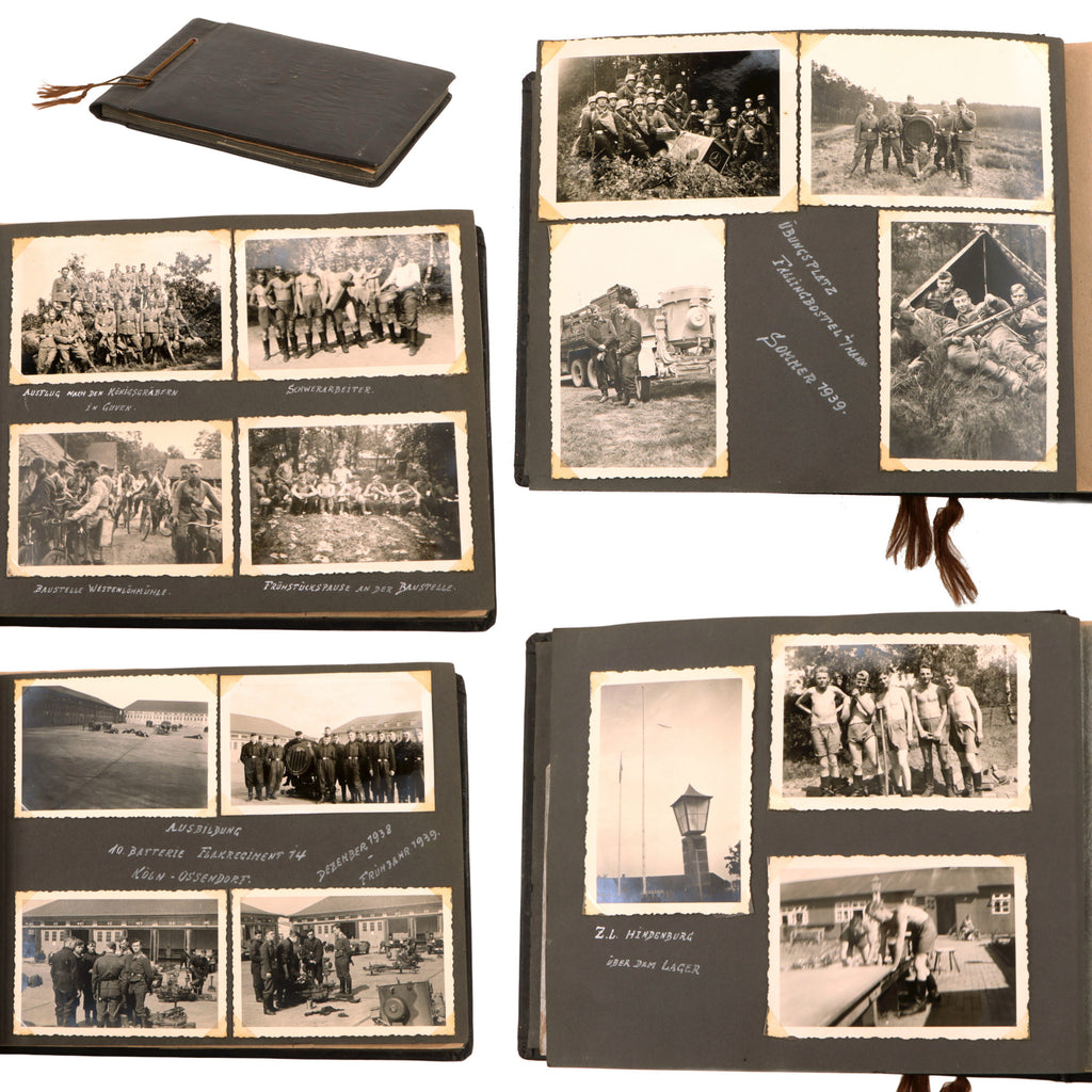 Original German Early WWII RAD to Luftwaffe Service Photo Album with 38 Photos and PPCS - Good Captions