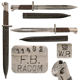 Original Pre-WWII Polish M1930 Wz. 30 Mauser Bayonet by F.B. RADOM with Steel Scabbard